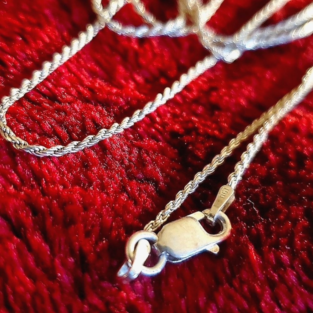 24 inch 925 Italy Sterling Silver Rope Chain